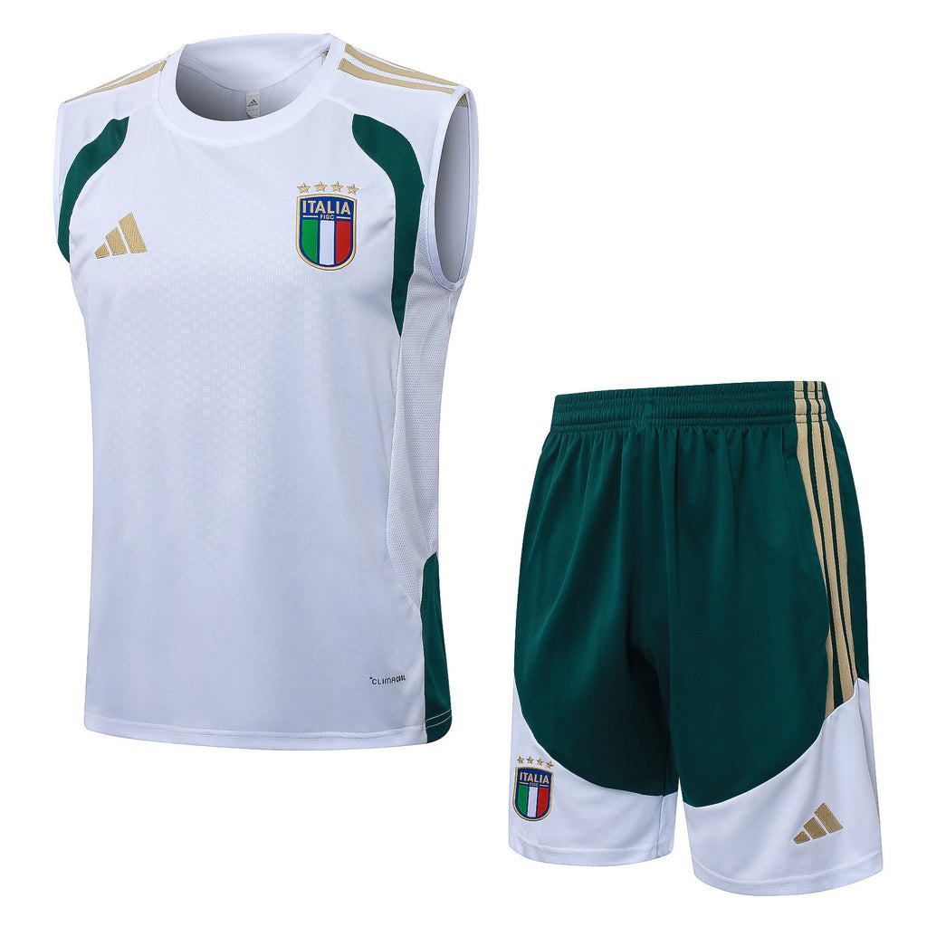 Italia Conjunto Entrenamiento 2026 Blanco Sin Mangas