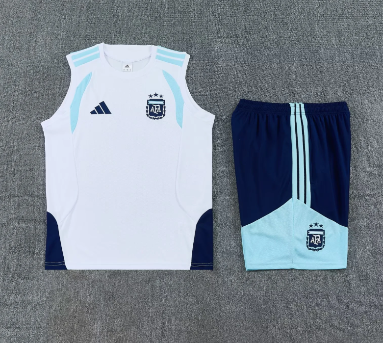 Argentina Conjunto Entrenamiento 2026 Blanco Sin Mangas