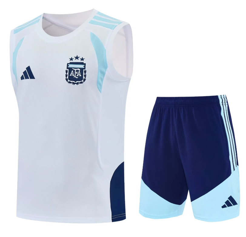 Argentina Conjunto Entrenamiento 2026 Blanco Sin Mangas